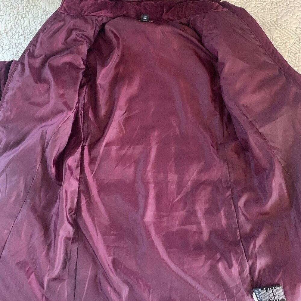 Swiss Tech Women’s Maroon Thigh Length Puffer Winter Coat Small 4-6 Zip Pockets - Picture 11 of 13